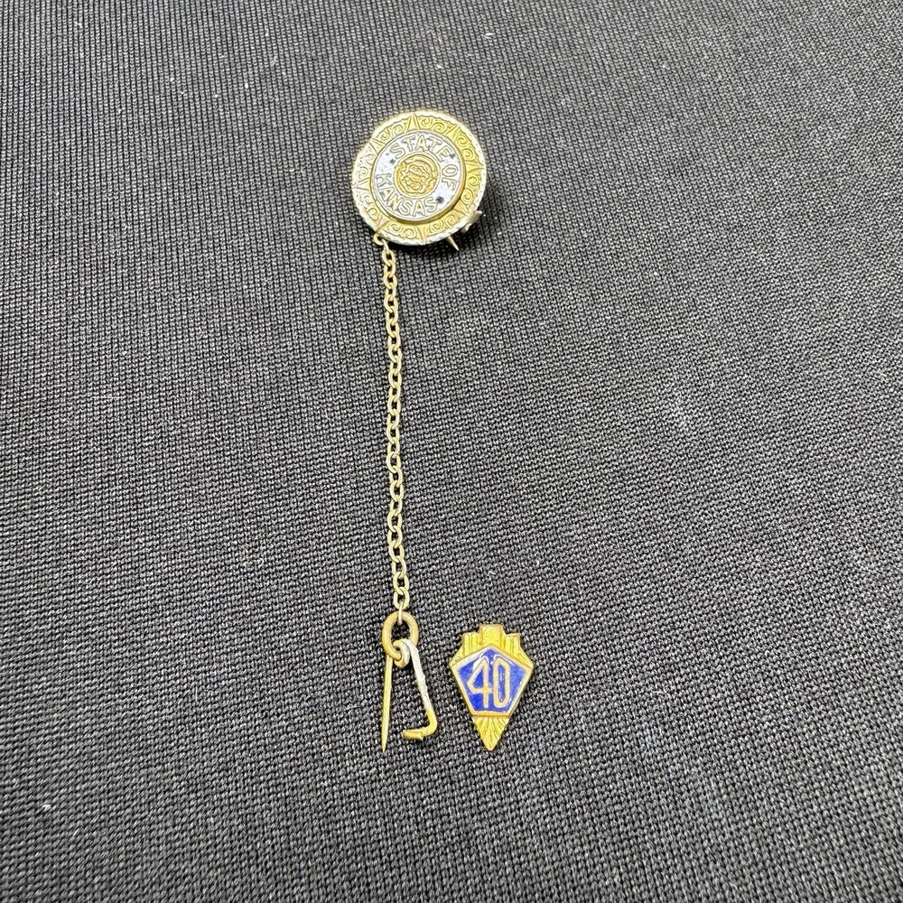 State Of Kansas 40 Year Service Recognition Pin - Broken